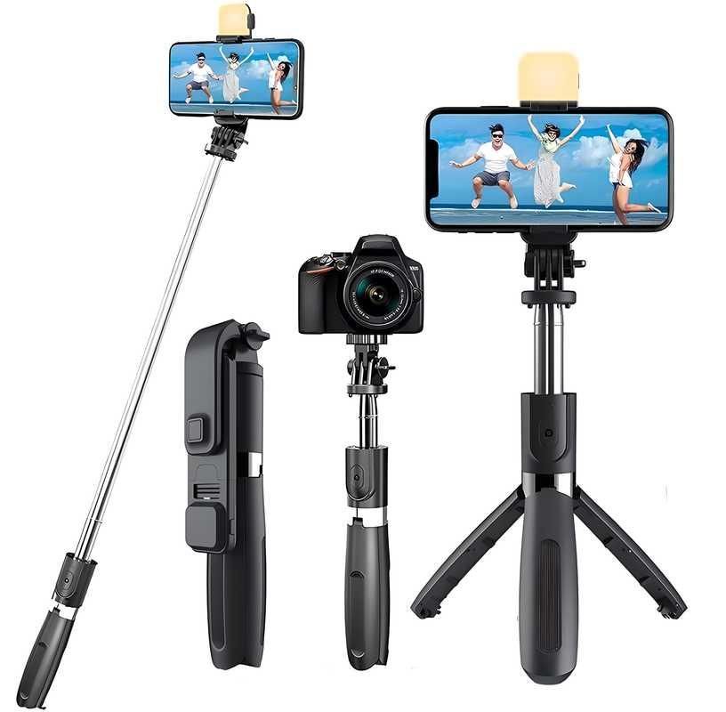 Extendable Flash 3-in-1 Selfie Stick Tripod with Bluetooth Remote 🤳✨