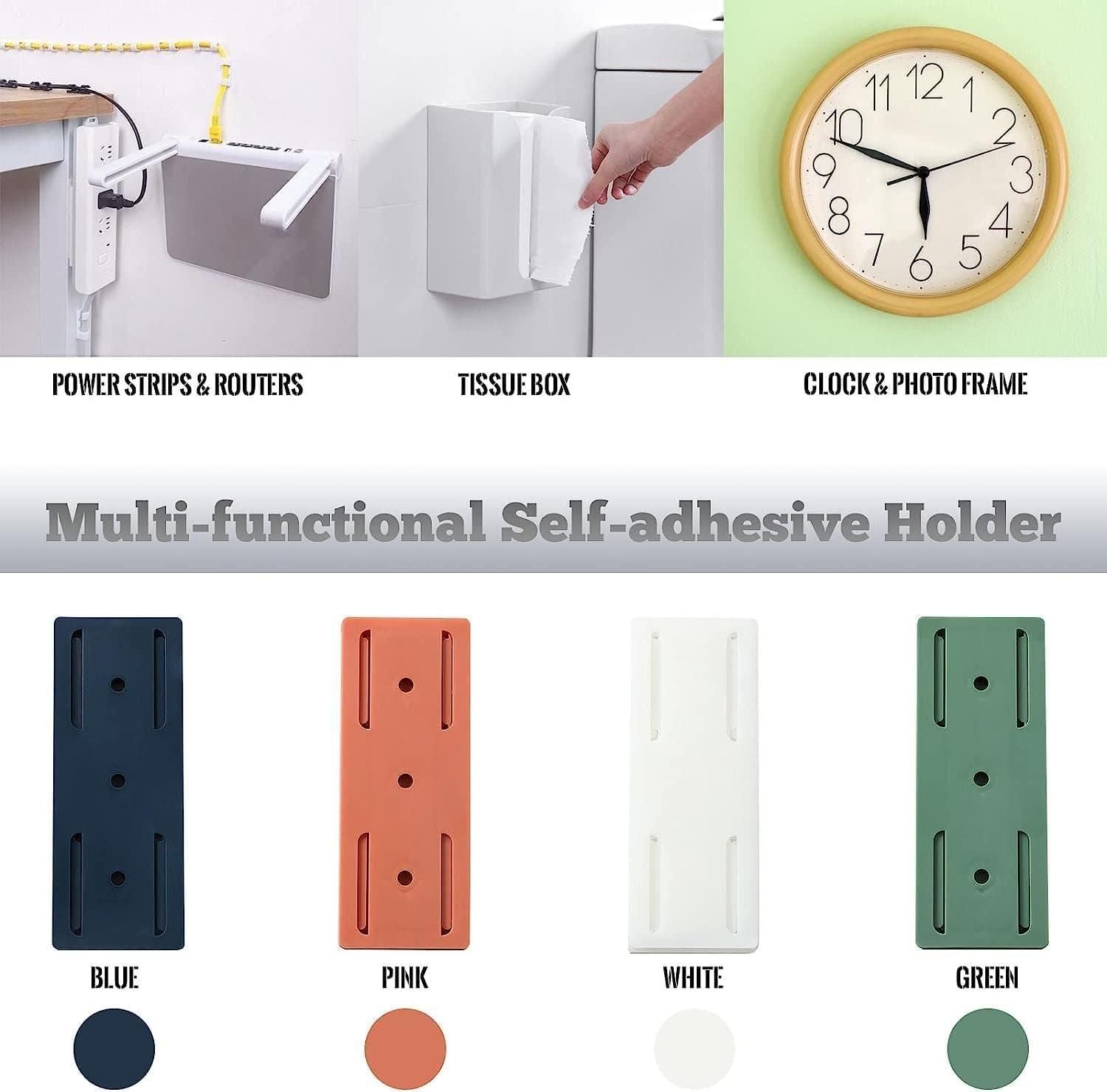 Self-Adhesive Power Strip Holder – Strong Wall Mount Organizer (Pack of 4) 🏠✨