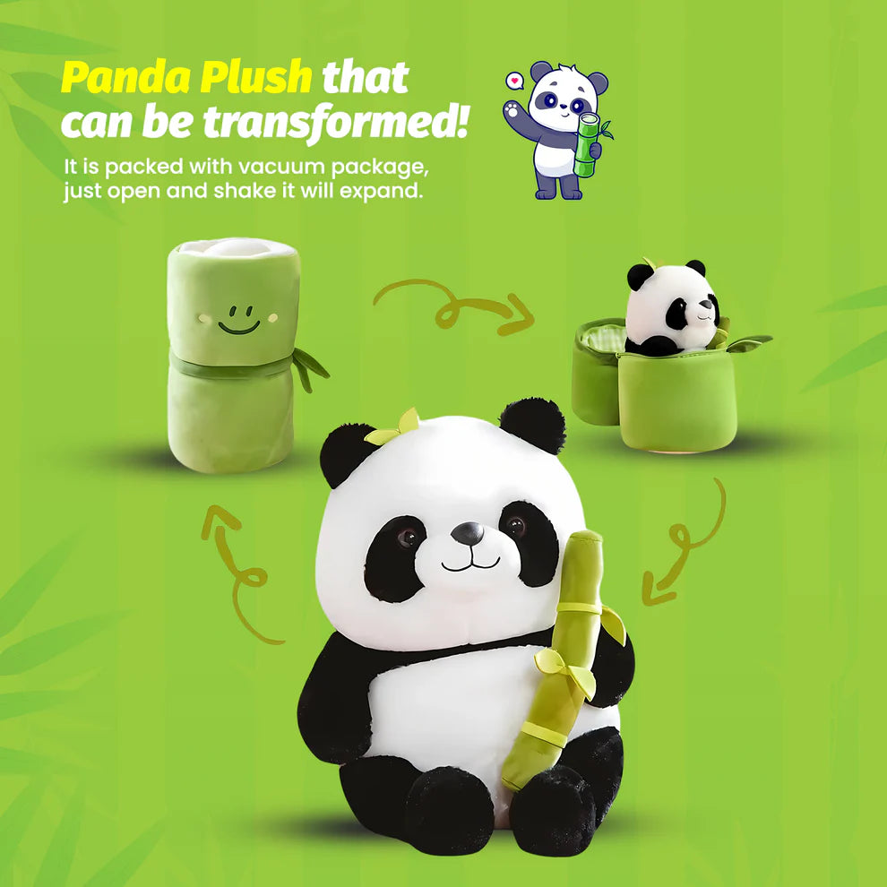 Panda Plush with Bamboo Soft Toy