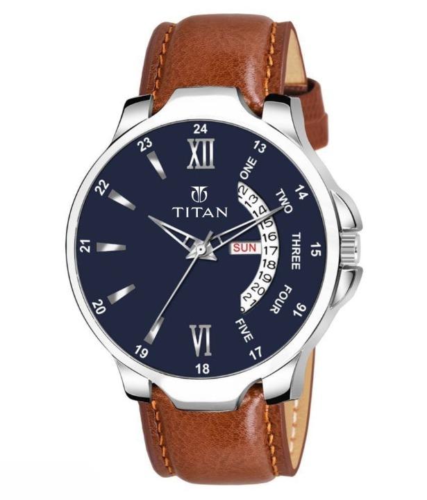 Men's Analog Leather Watch ⌚