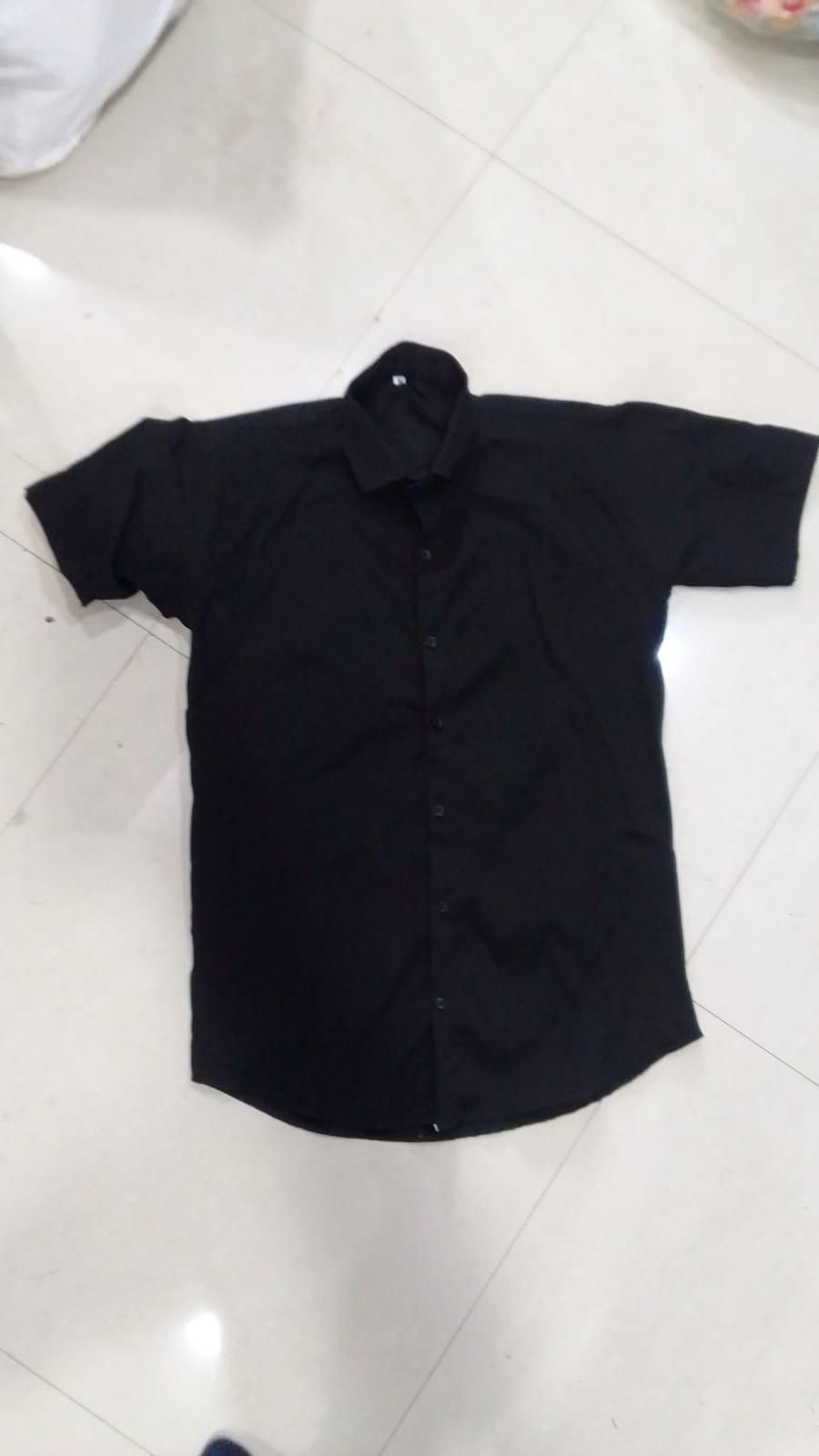 Men's Regular Fit Half Sleeves Solid Satin Formal Shirt 👔🖤