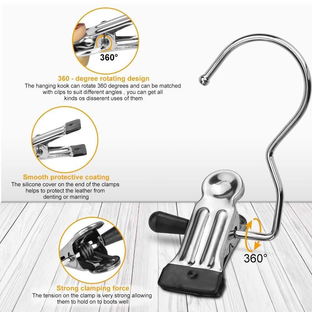 Laundry Hook Boot Hanging Hold Clips (Pack of 10)