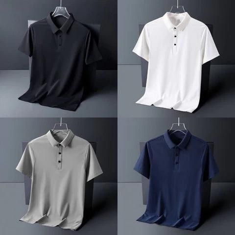 Poly Matte Solid Half Sleeves Men's Polo T-Shirt (Pack Of 4) 🛒