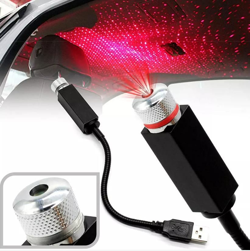 Star Lamp USB Car Star Ceiling Light – Romantic Sky Projection (Red) ❤️✨