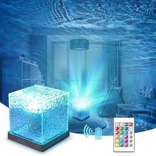 Rotating Water Ripple Night Light Aura Lamp 🌊💡