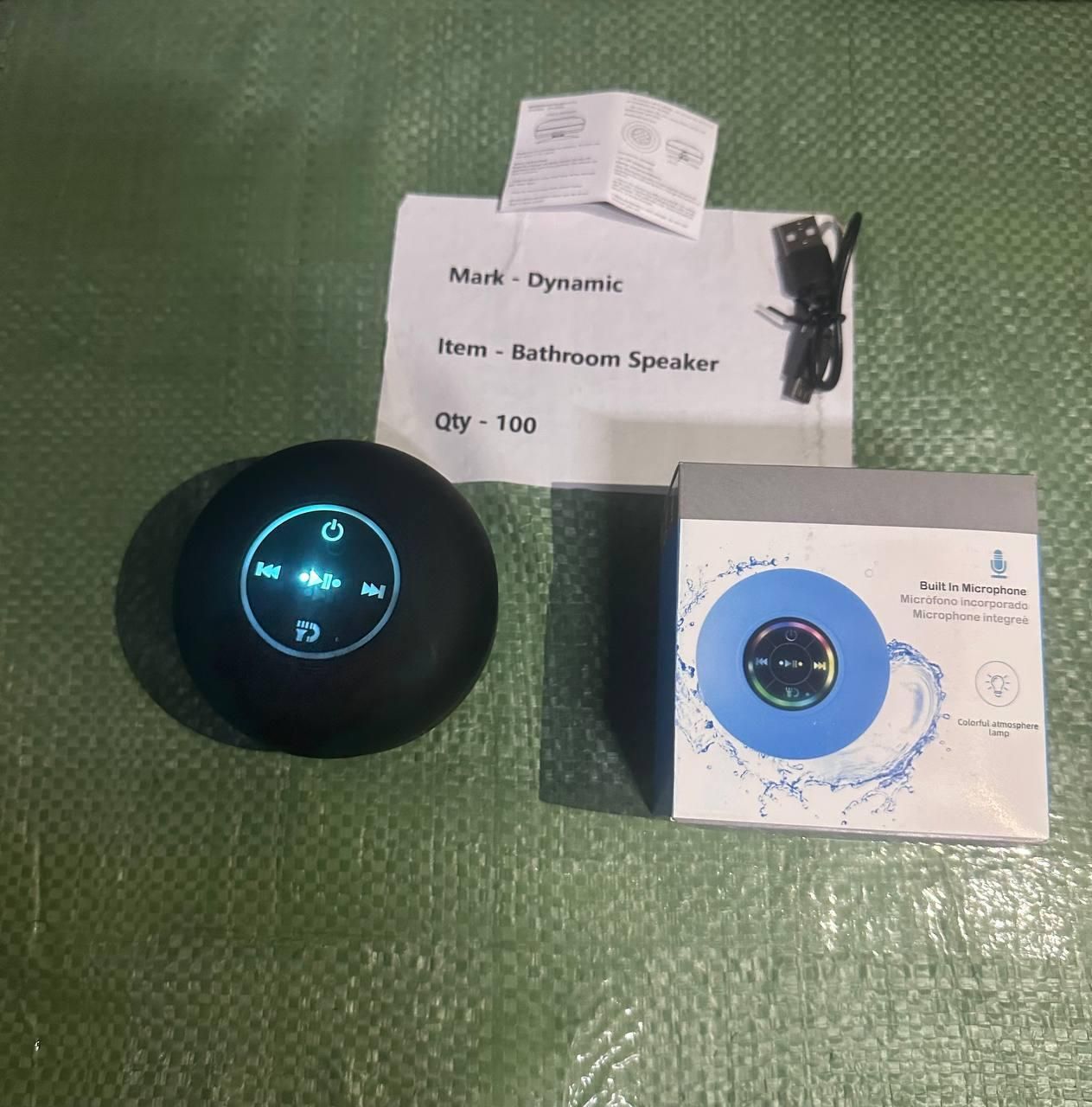 Large Suction Cup Waterproof Bluetooth Speaker with LED Light Show 🔊💦
