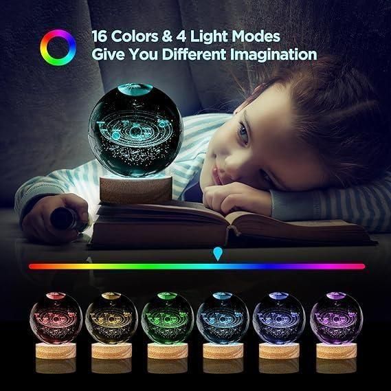 💎 3D Crystal Lamp Ball ✨ | Stunning Assorted Designs for Magical Glow!