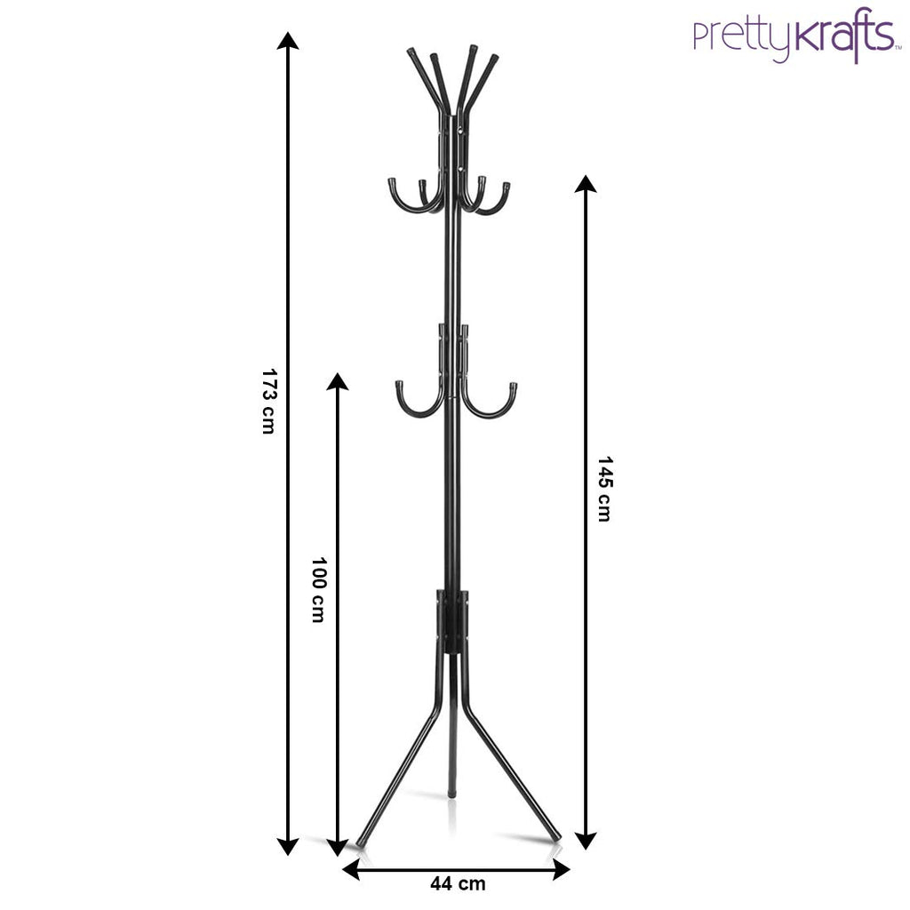 6-Hook Coat Hanger Iron Rack – Standing Shelf Unit for Home (Black) 🏠🖤