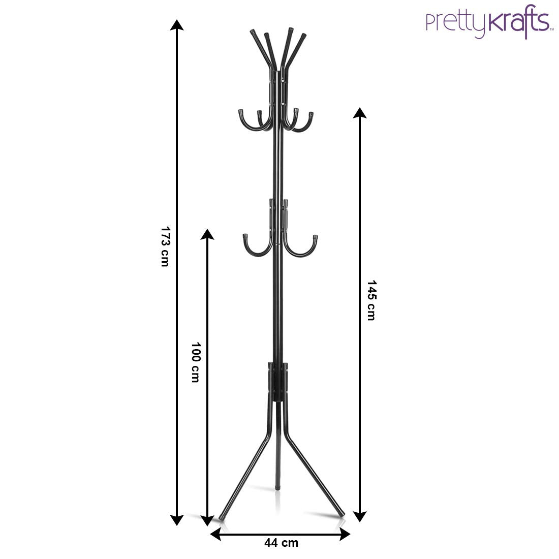 6-Hook Coat Hanger Iron Rack – Standing Shelf Unit for Home (Black) 🏠🖤