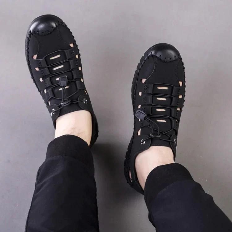 Men's Stylish Casual Shoes – Dual-Tone Elegance in Black & Tan 👞