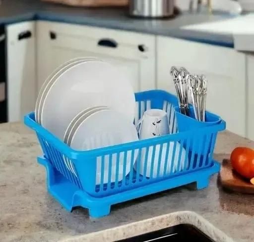 3 in 1 Kitchen Dish Drainer – Multipurpose Rack 🍽️🧼(Pack of 1)