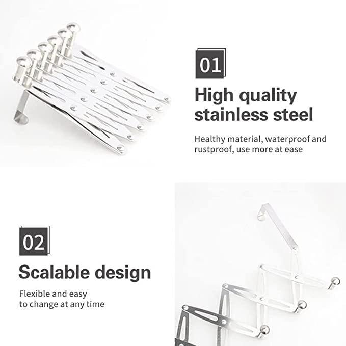 Bitnex 6 Alloy Steel Hooks for Clothes, Wardrobe (Silver)