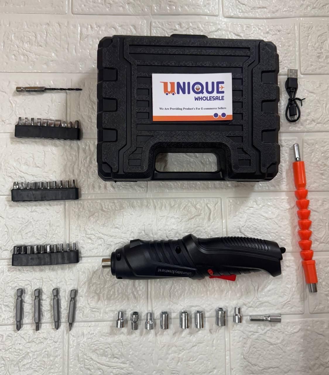 Metal Electric Screwdriver with 47-Piece Screwdriver Bit Set – Precision Power Tool Kit 🧰✨