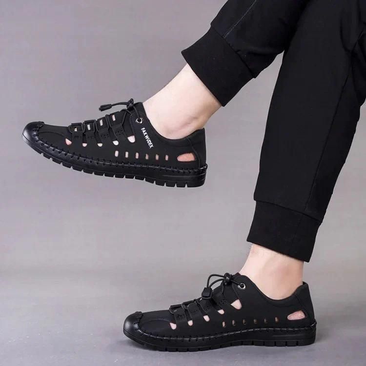 Men's Stylish Casual Shoes – Dual-Tone Elegance in Black & Tan 👞