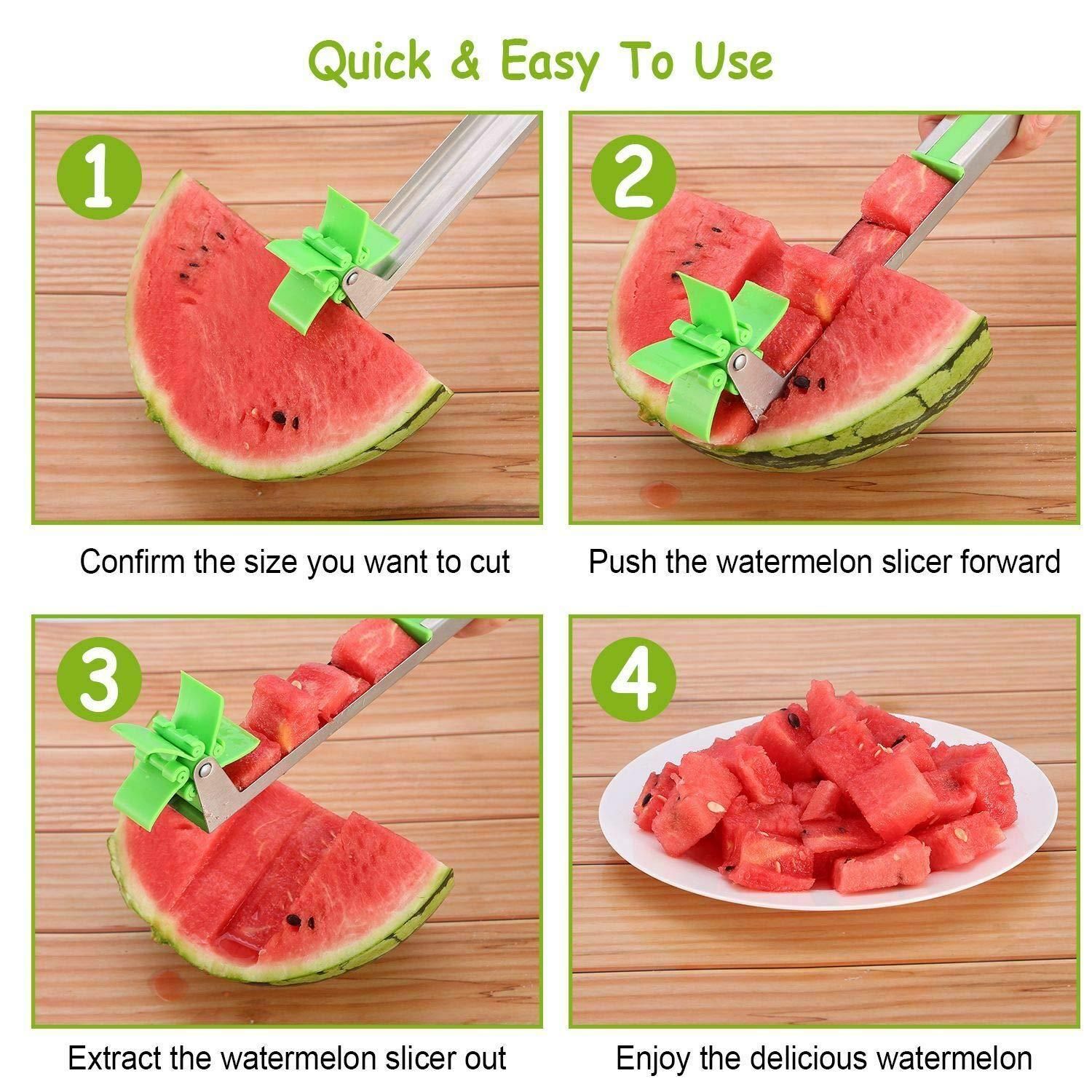 Stainless Steel Watermelon Slicer – (Pack of 1) 🍉🔪