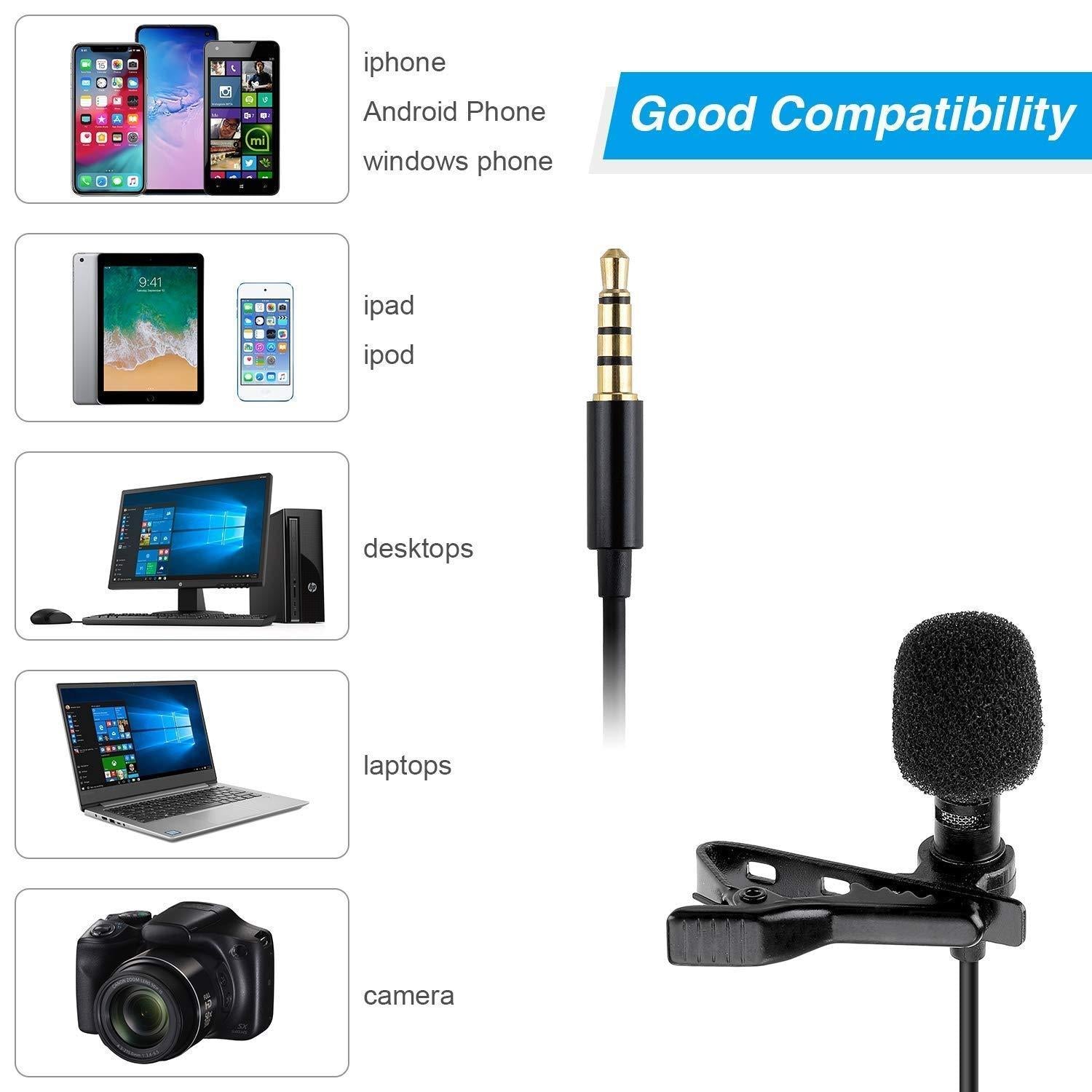 Dynamic USB Lapel Lavalier Microphone – For YouTube, Interviews & Recording (Black) 🎤💻