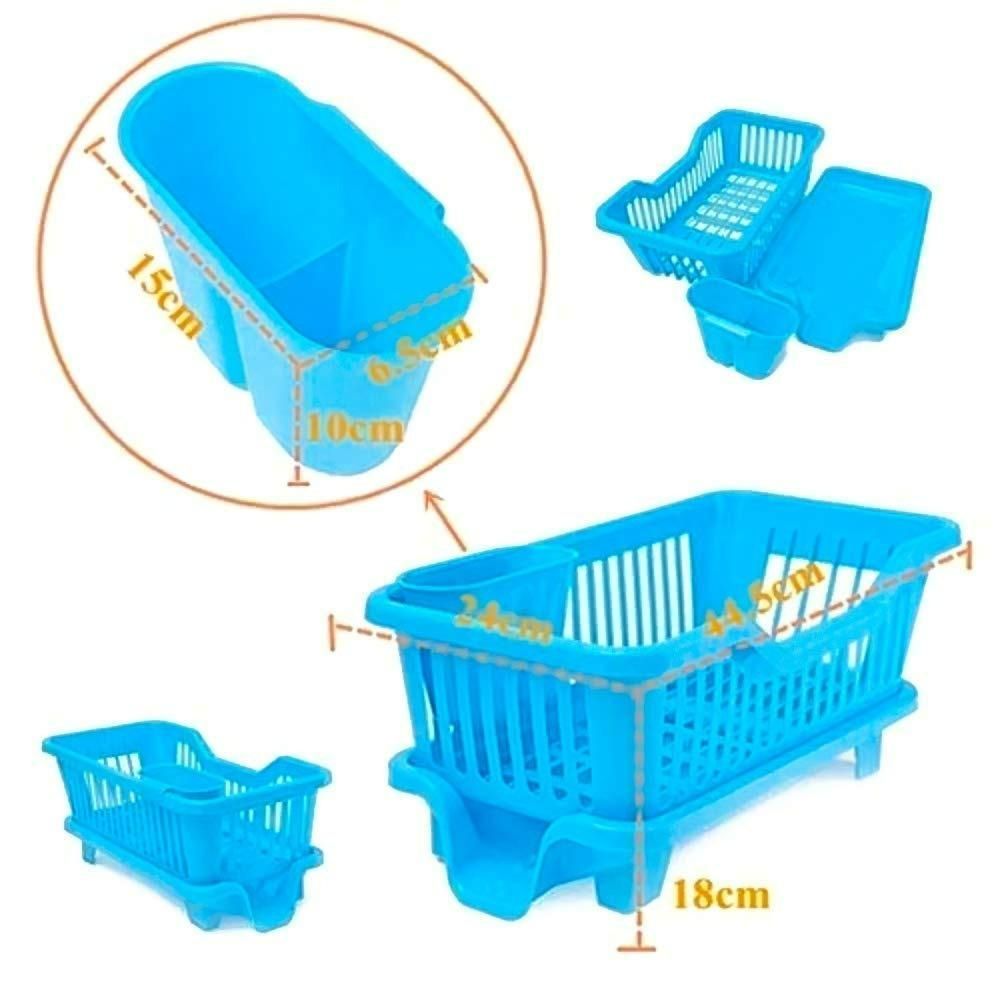 3 in 1 Kitchen Dish Drainer – Multipurpose Rack 🍽️🧼(Pack of 1)