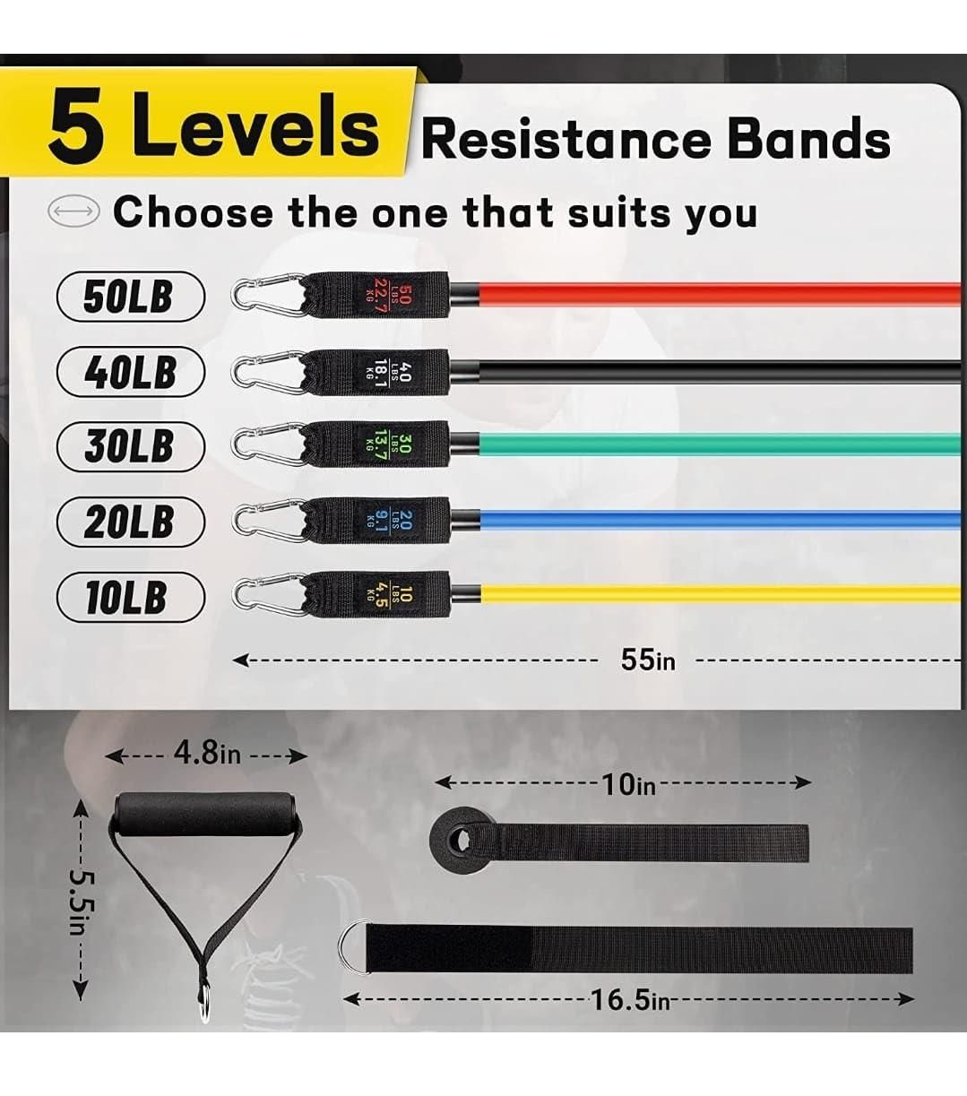 🔥 Resistance Band Set for Heavy Workout 💪