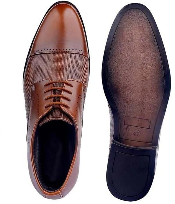 Men’s Formal Shoes – Classic Brown Synthetic Leather Lace-Ups 🟤✨