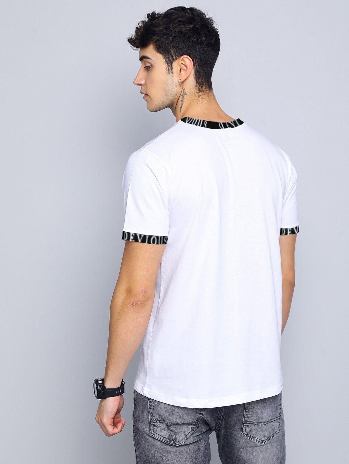 Cotton Blend Printed Full Sleeves Mens Round Neck T-Shirt 🖤🤍
