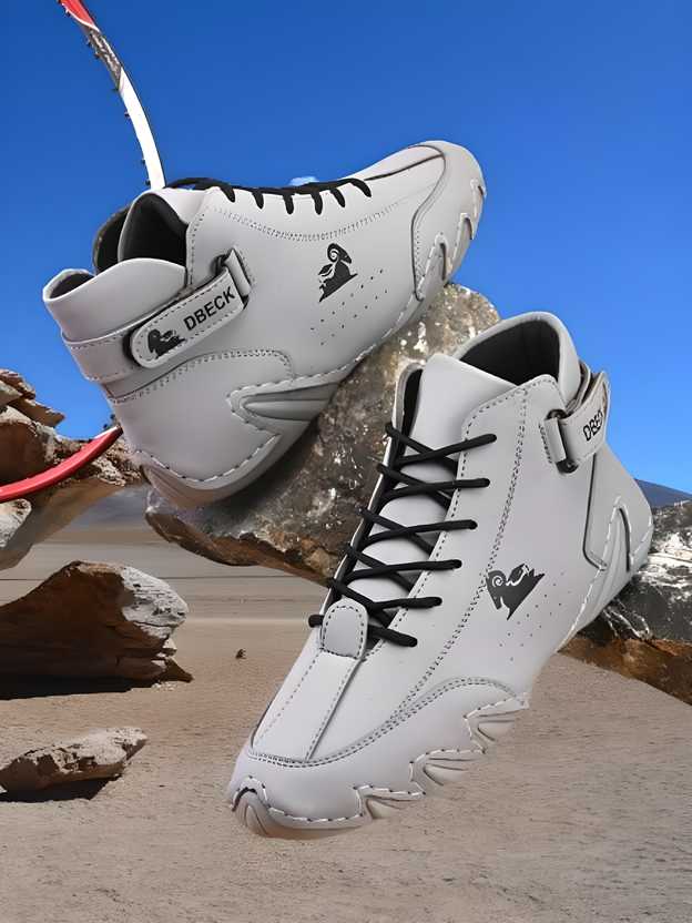 Men’s Stylish Grey Casual Shoes – Lace-Up Comfort with Airmix Sole 😎✨