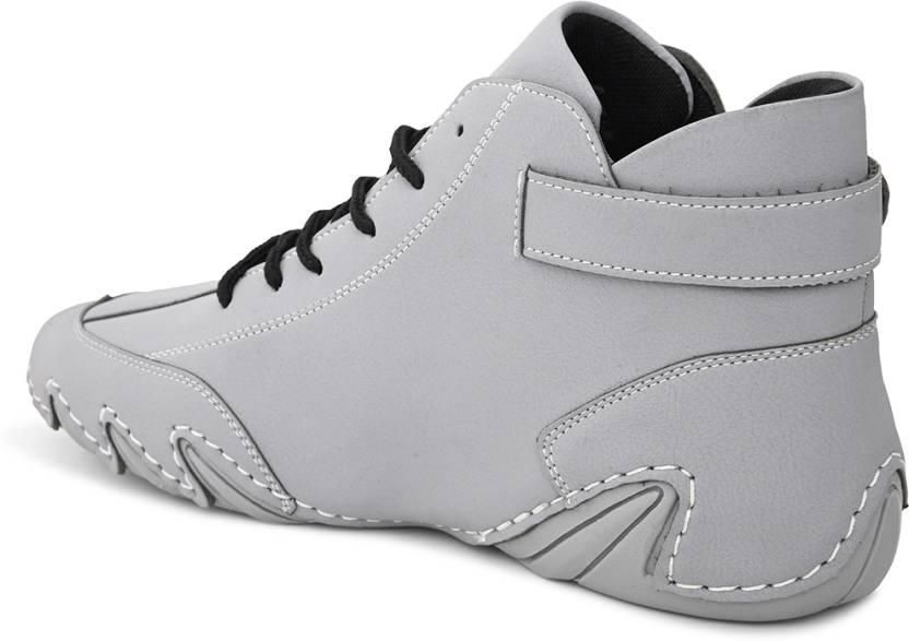 Men’s Stylish Grey Casual Shoes – Lace-Up Comfort with Airmix Sole 😎✨