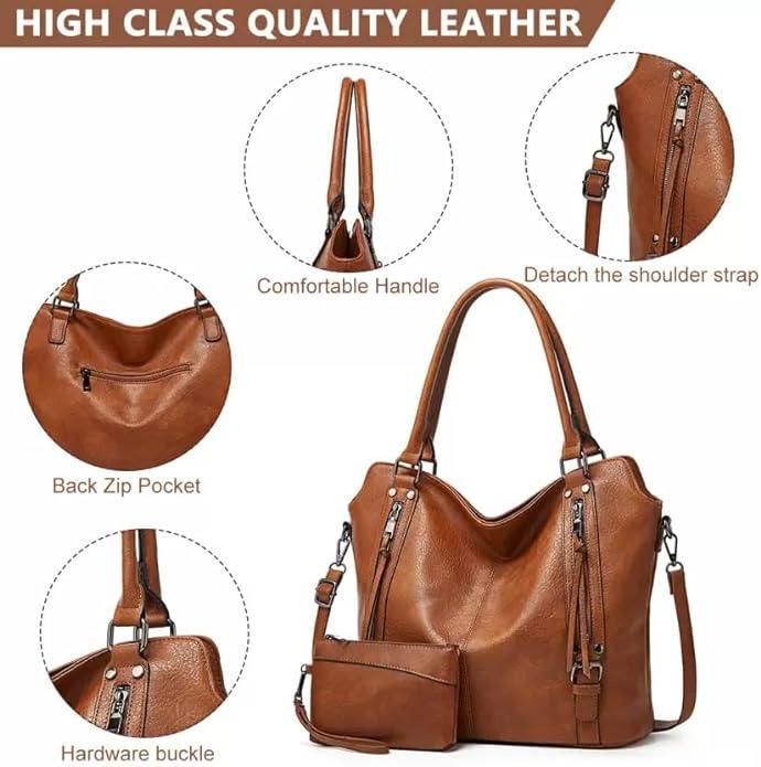 Stylish PU Leather Tote Bag for Women – 2 in 1 handbag