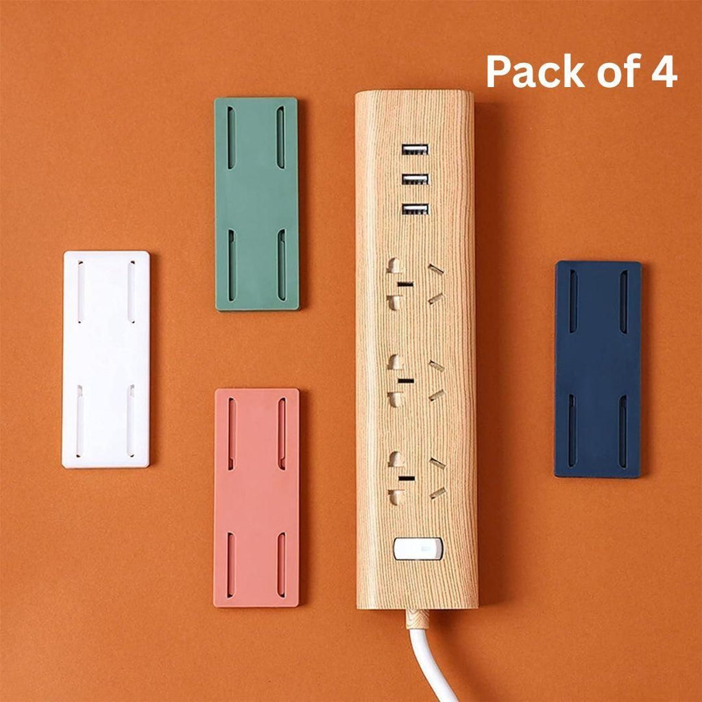 Self-Adhesive Power Strip Holder – Strong Wall Mount Organizer (Pack of 4) 🏠✨
