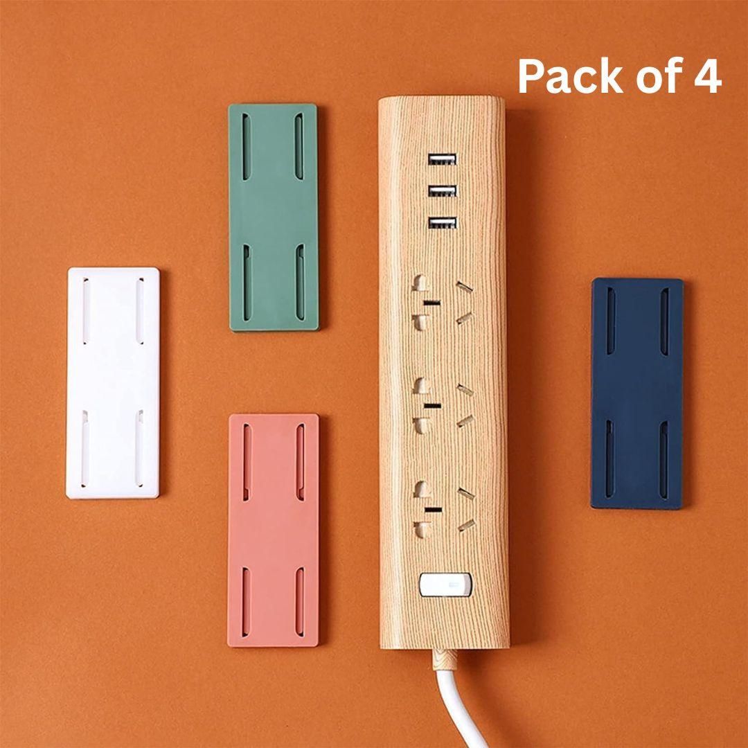 Self-Adhesive Power Strip Holder – Strong Wall Mount Organizer (Pack of 4) 🏠✨
