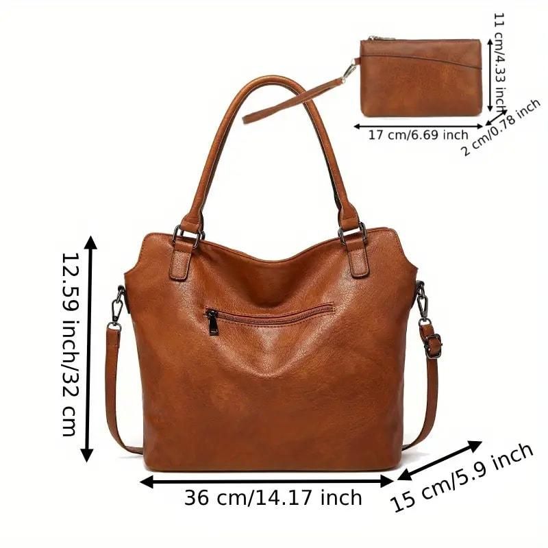 Stylish PU Leather Tote Bag for Women – 2 in 1 handbag