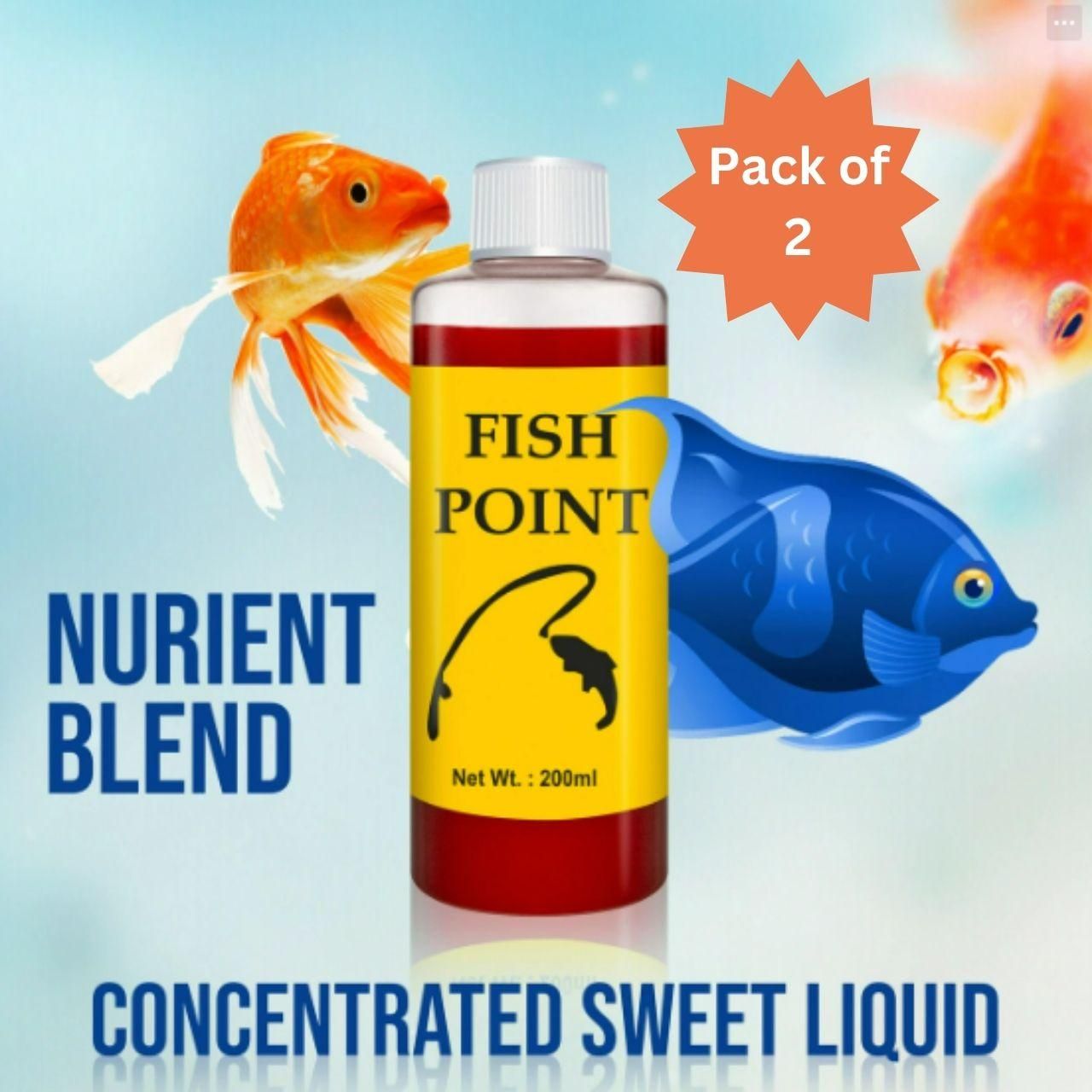 FISH POINT - NATURAL BAIT FOR FISH 200ML (Pack of 2)