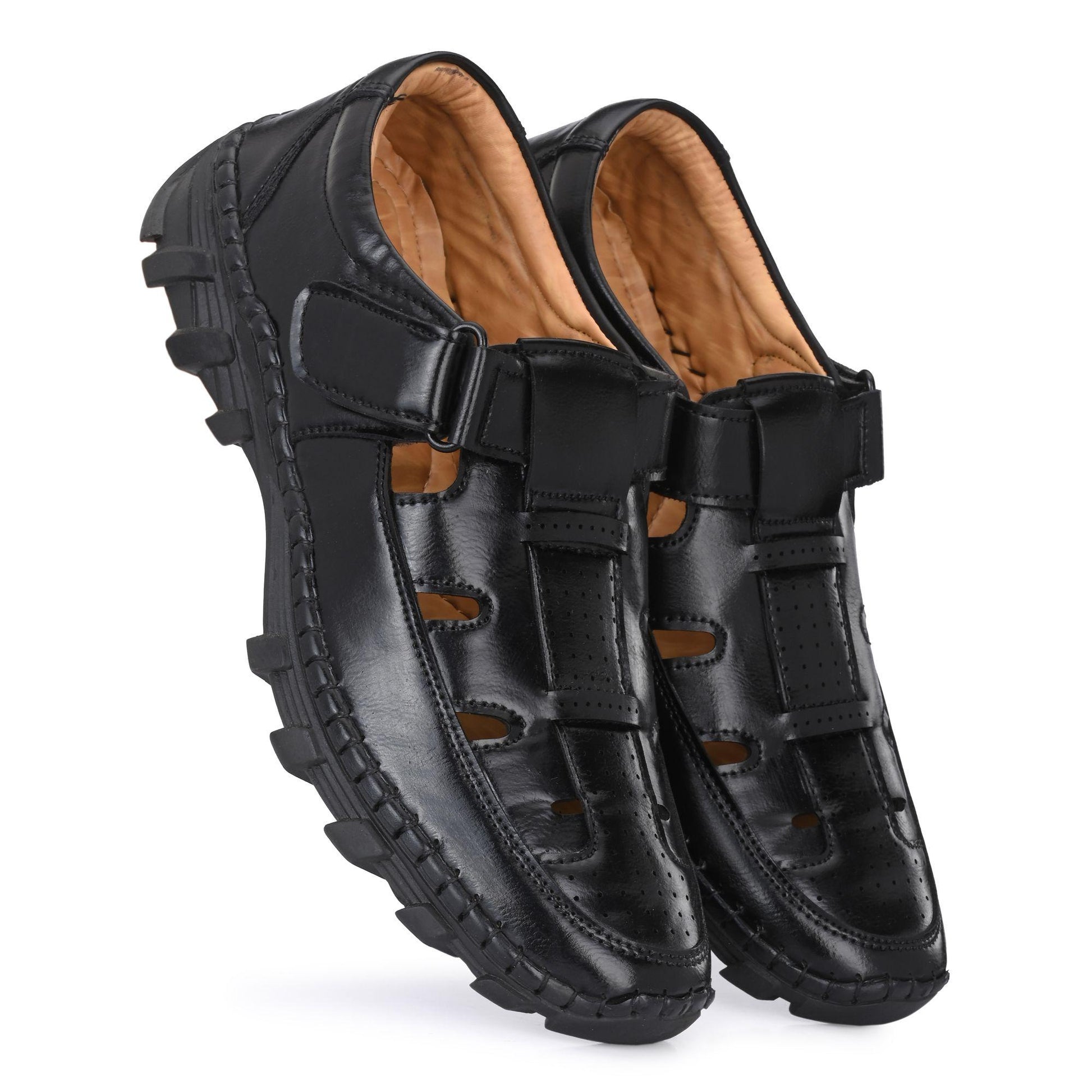 🖤 Men's Black Roman Sandals 👣 | Bold, Stylish & Comfortable!