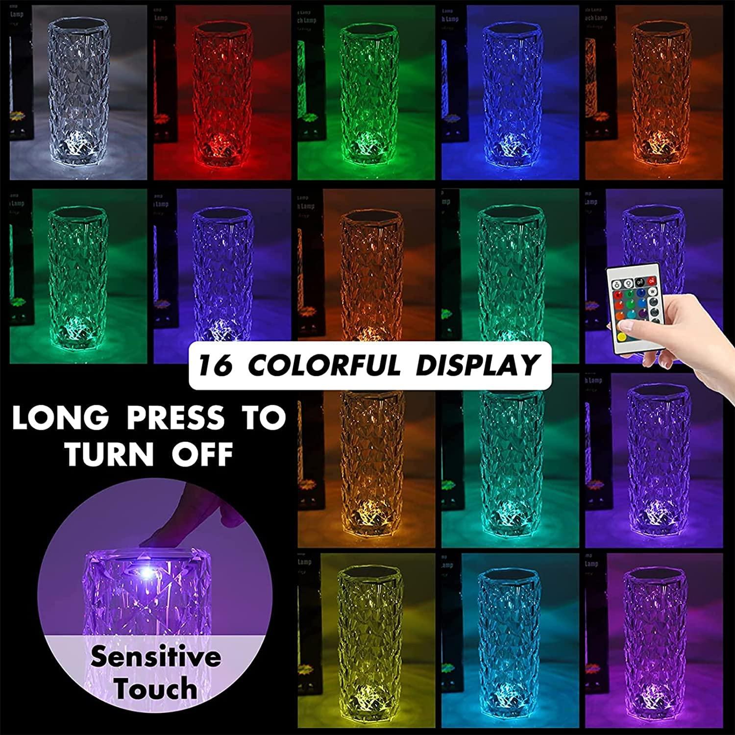 🌈 16-Color Changing Crystal Lamp ✨ | Rose Design 💎 | Romantic Vibes!