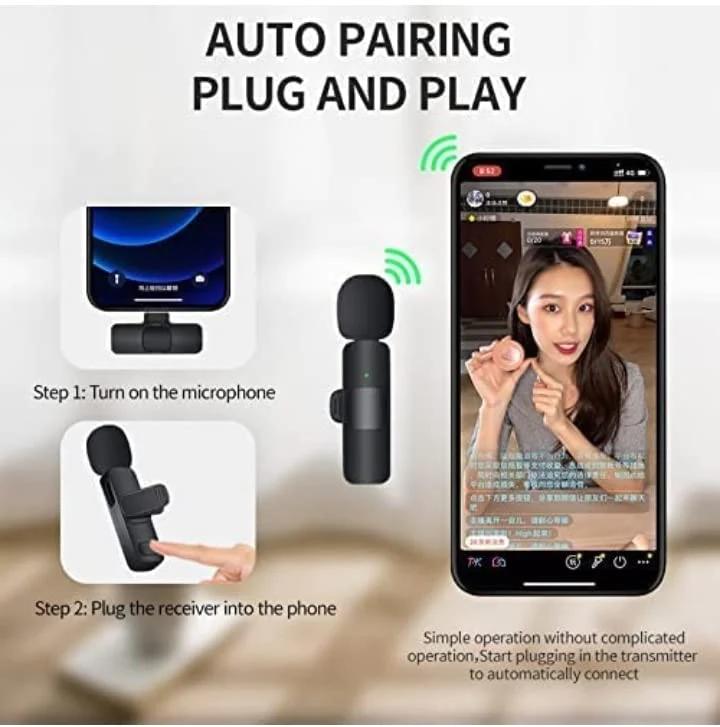 Lavalier Wireless Microphone K8 – Type-C & iPhone Compatible 🎤