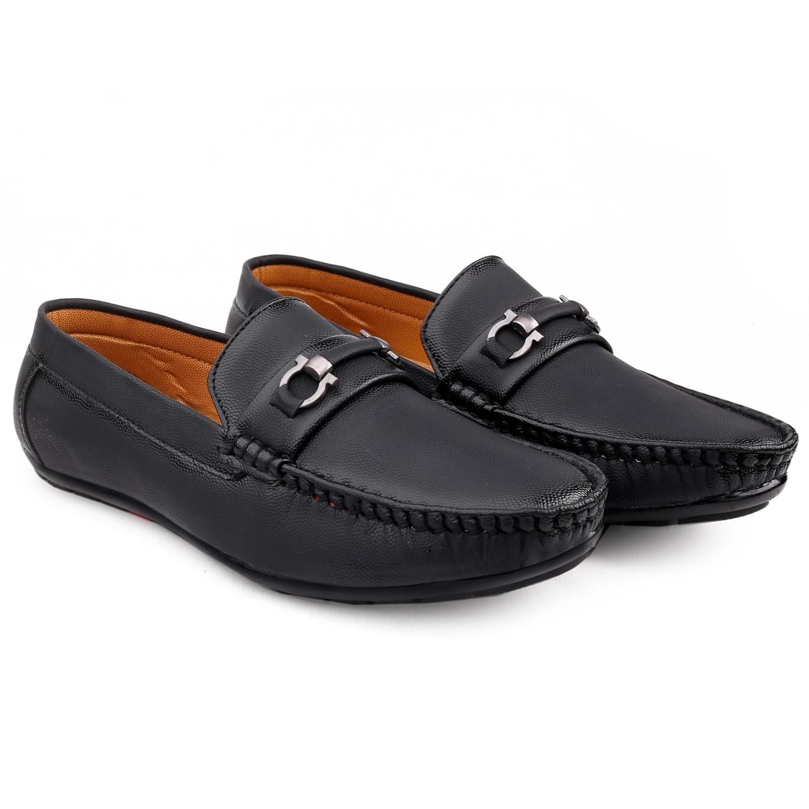 Black Vegan Leather Loafers