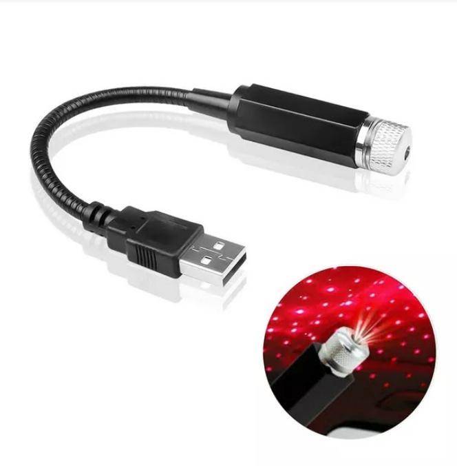 Star Lamp USB Car Star Ceiling Light – Romantic Sky Projection (Red) ❤️✨