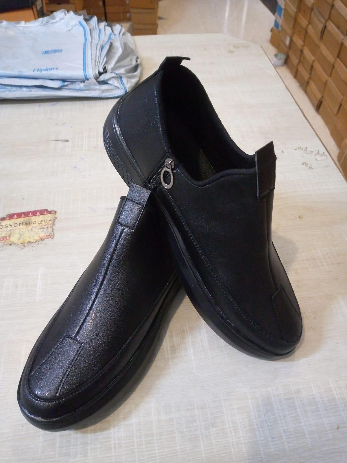 Premium synthetic Leather Zip Loafers For Men (Black)
