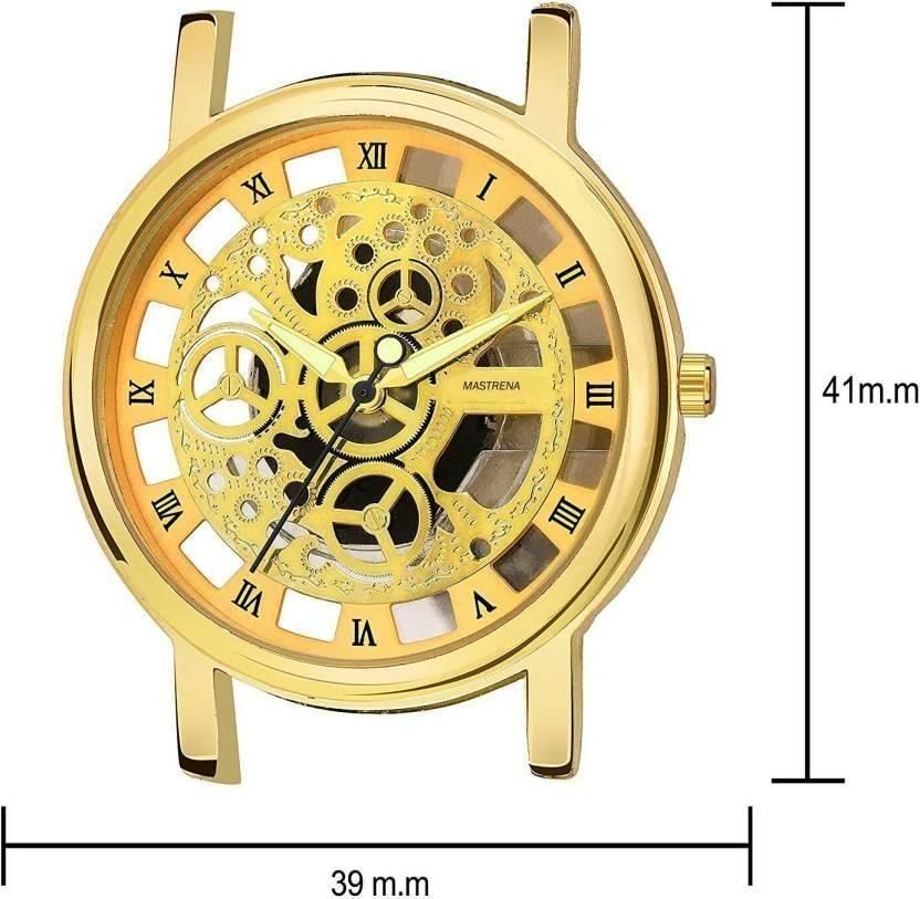 Unique Gold Dial Leather Analog Watch - for Men ⌚💛