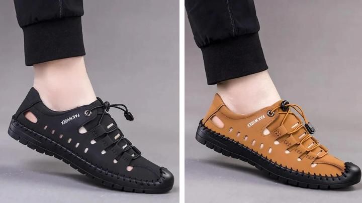 Men's Stylish Casual Shoes – Dual-Tone Elegance in Black & Tan 👞