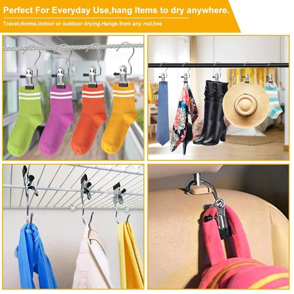 Laundry Hook Boot Hanging Hold Clips (Pack of 10)