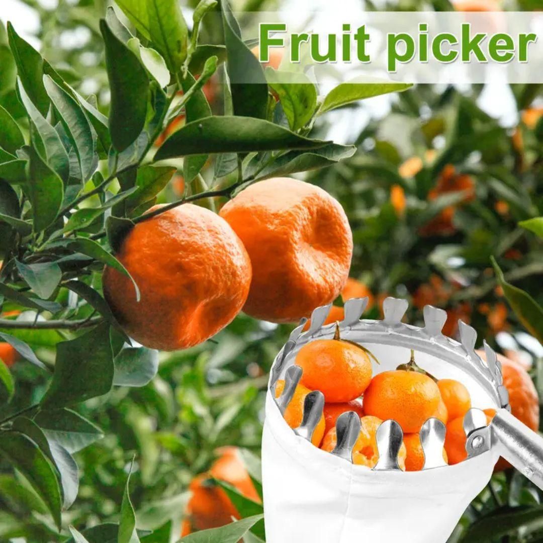 1 Set Fruit Picker Tool – Steel Fruit Picking Basket (Silver) 🌳✨