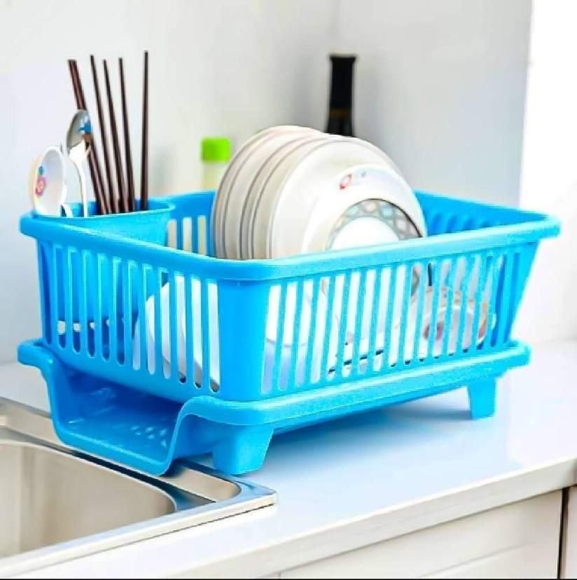 3 in 1 Kitchen Dish Drainer – Multipurpose Rack 🍽️🧼(Pack of 1)