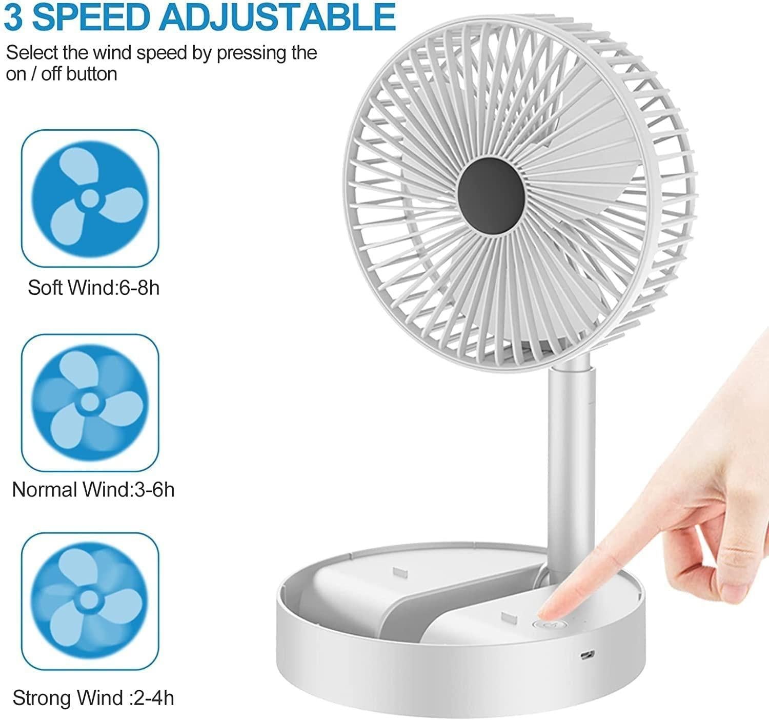 Powerful Rechargeable High Speed Table Desk Fan ⚡