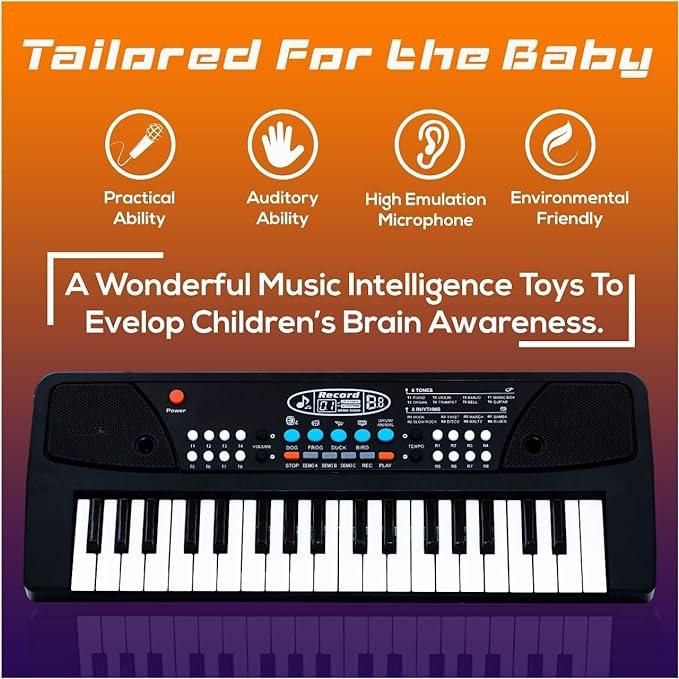 37 Keys Piano Keyboard Toy with Microphone, USB Power Cable & Sound Recording 🎶
