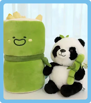 Panda Plush with Bamboo Soft Toy