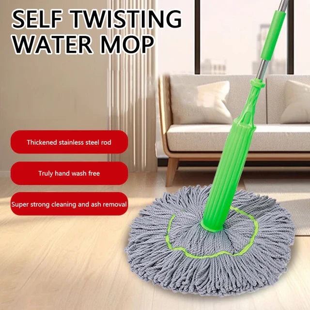 Self-Twisting Water Rotating Mop – 360° Microfiber 🧼🌀